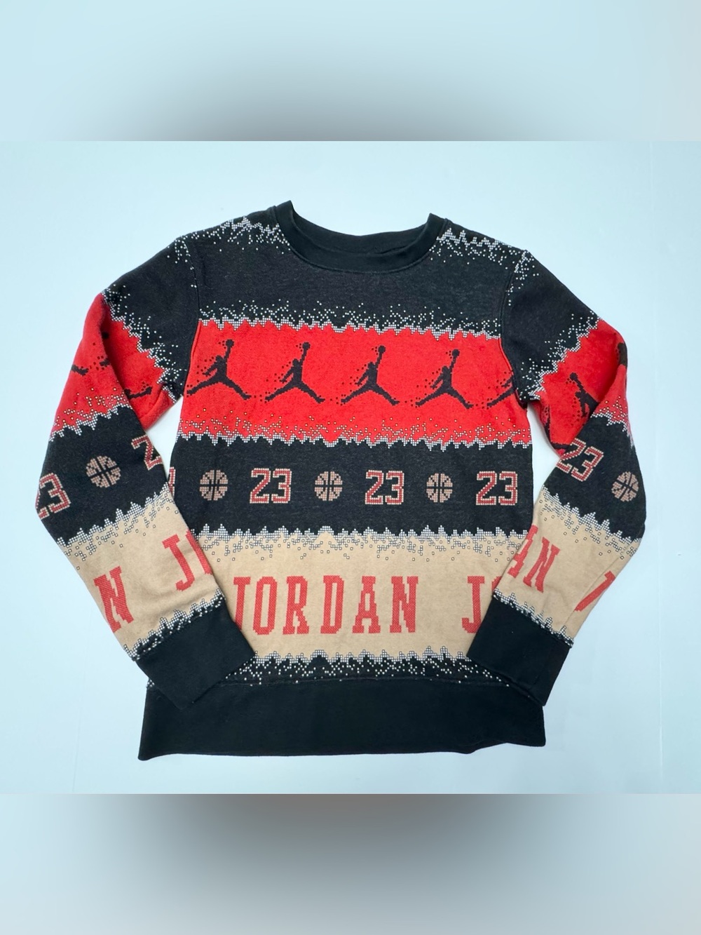 Jordan Jump man “23” graphic light fleece crew neck sweater Boy’s Medium (10/12